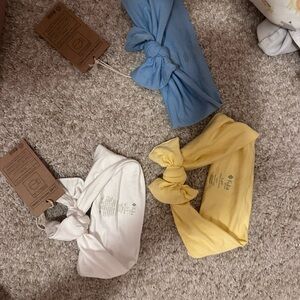 NWT KYTE BABY Knot Headwrap Trio - Blue, Yellow & White